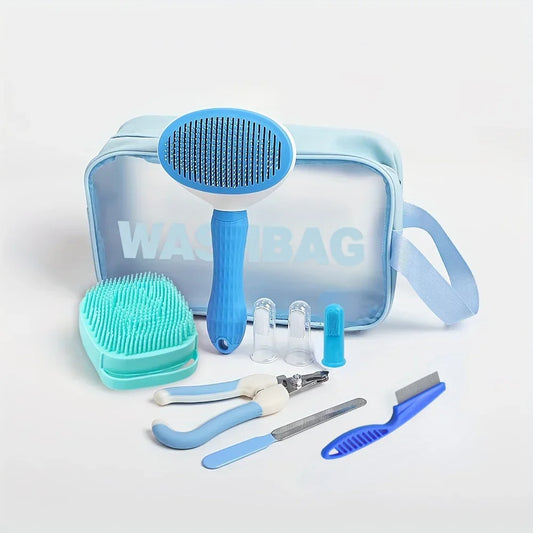 	9-in-1 pet grooming kit with storage bag